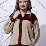 Beige & Maroon