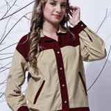 Beige & Maroon