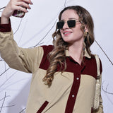 Beige & Maroon