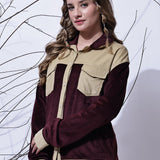 Maroon & Beige