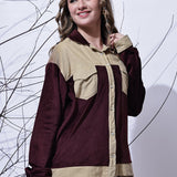 Maroon & Beige