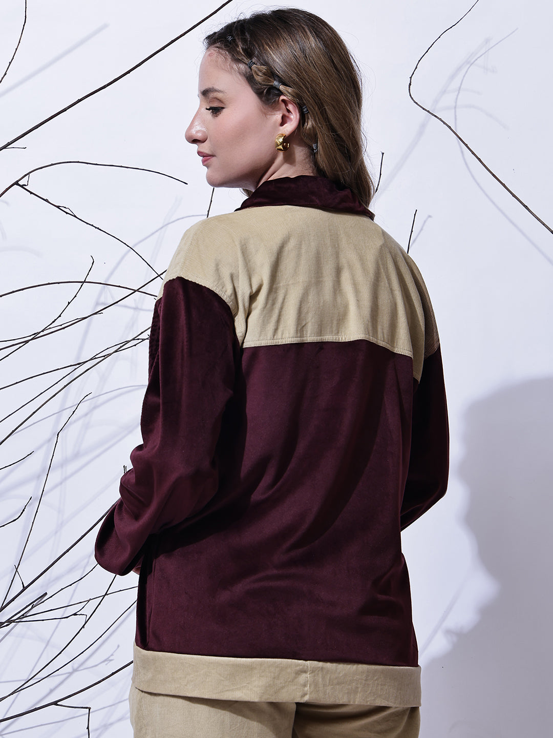 Maroon & Beige