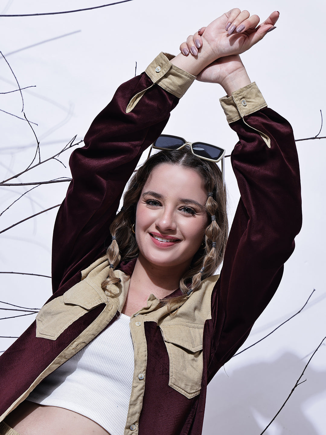 Maroon & Beige