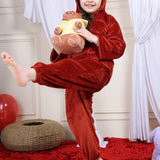 Girls Fleece Round Neck Full Sleeves Hoodie & Jogger Nightsuit Set