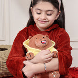 Girls Fleece Round Neck Full Sleeves Hoodie & Jogger Nightsuit Set
