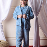 Girls Fleece Nightsuit Round neck Cami Top with Full sleeves Shrug and Jogger