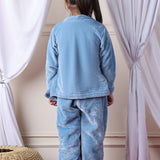 Girls Fleece Nightsuit Round neck Cami Top with Full sleeves Shrug and Jogger