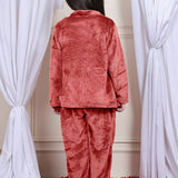 Girls Fleece Nightsuit Round neck Cami Top with Full sleeves Shrug and Jogger
