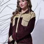 Maroon & Beige