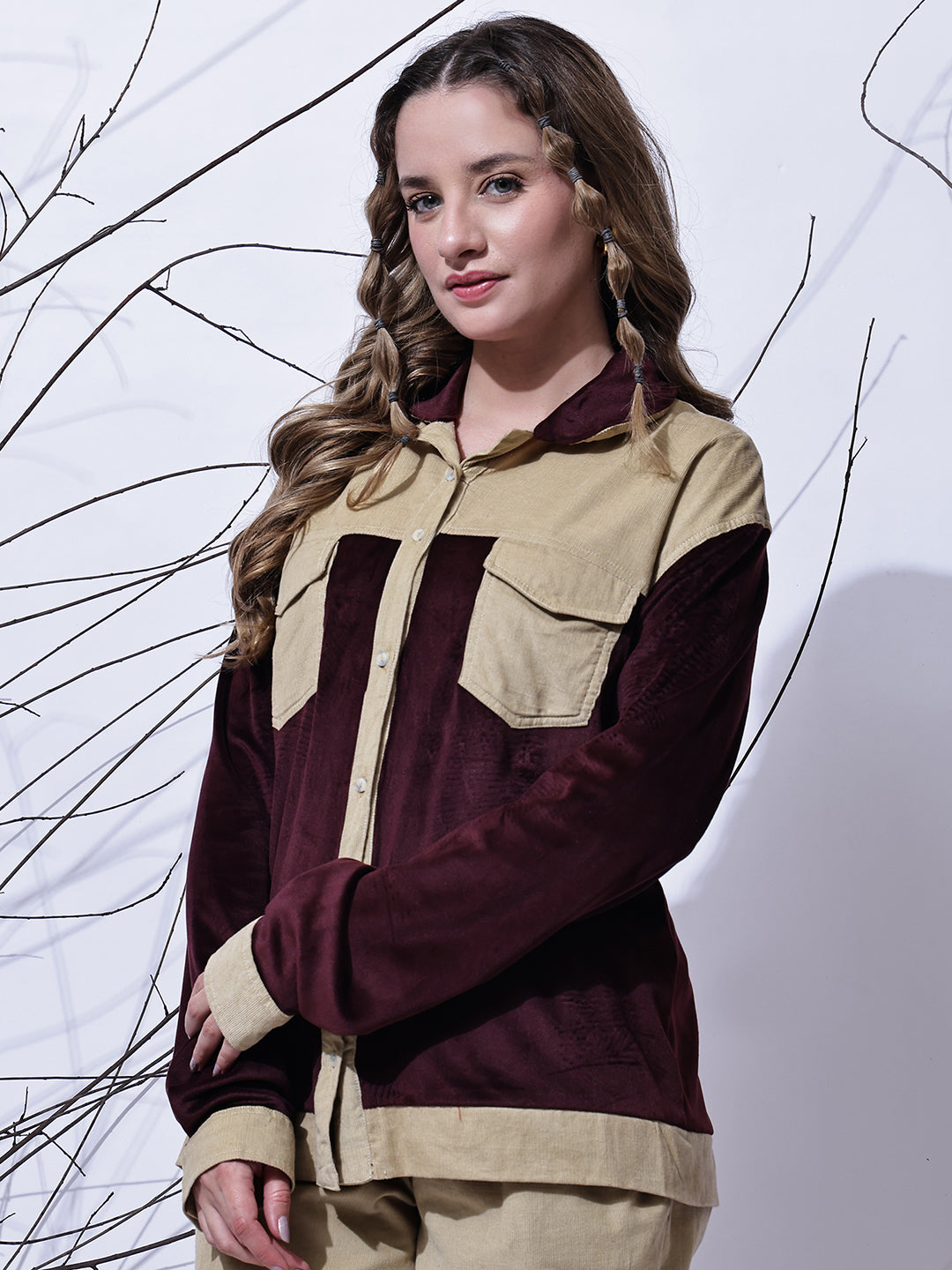 Maroon & Beige