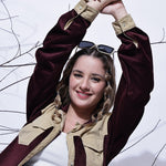 Maroon & Beige